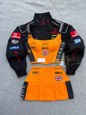 Conjunto Lando Norris Mclaren Jaqueta + Corset + Saia