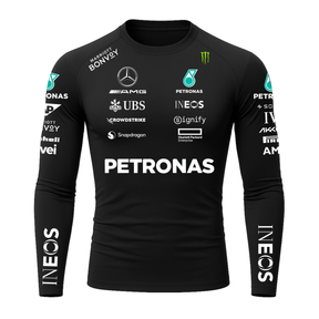 Camiseta Masculina Gola Redonda Mercedes Lewis Hamilton Preto
