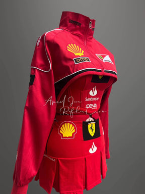 Conjunto Charles Leclerc Ferrari Jaqueta + Corset + Saia