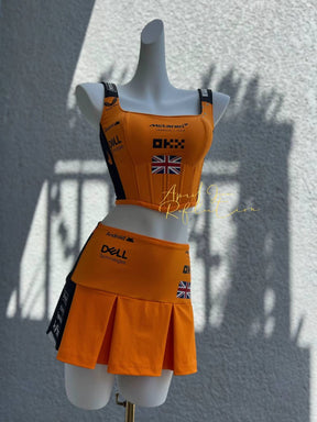 Conjunto Lando Norris Mclaren Jaqueta + Corset + Saia