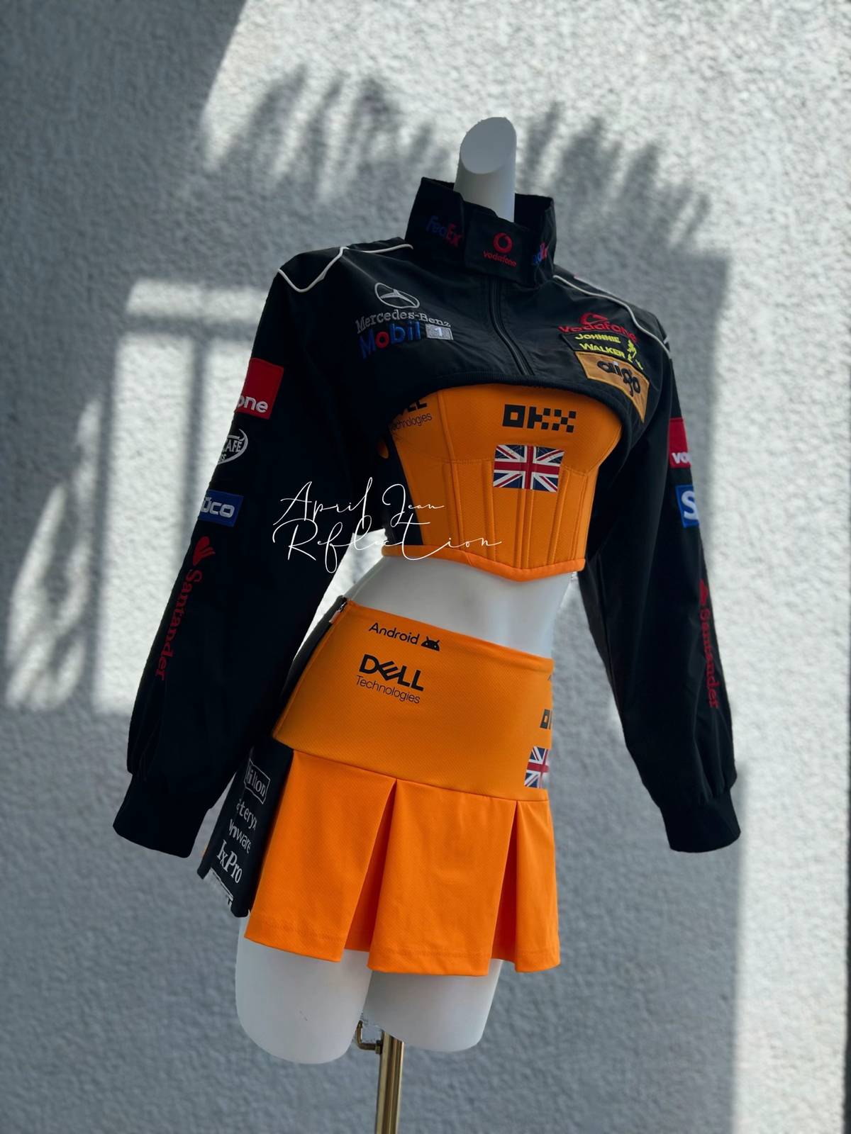 Conjunto Lando Norris Mclaren Jaqueta + Corset + Saia