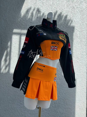 Conjunto Lando Norris Mclaren Jaqueta + Corset + Saia