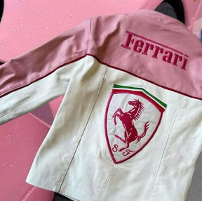 Jaqueta Ferrari Branca e Rosa