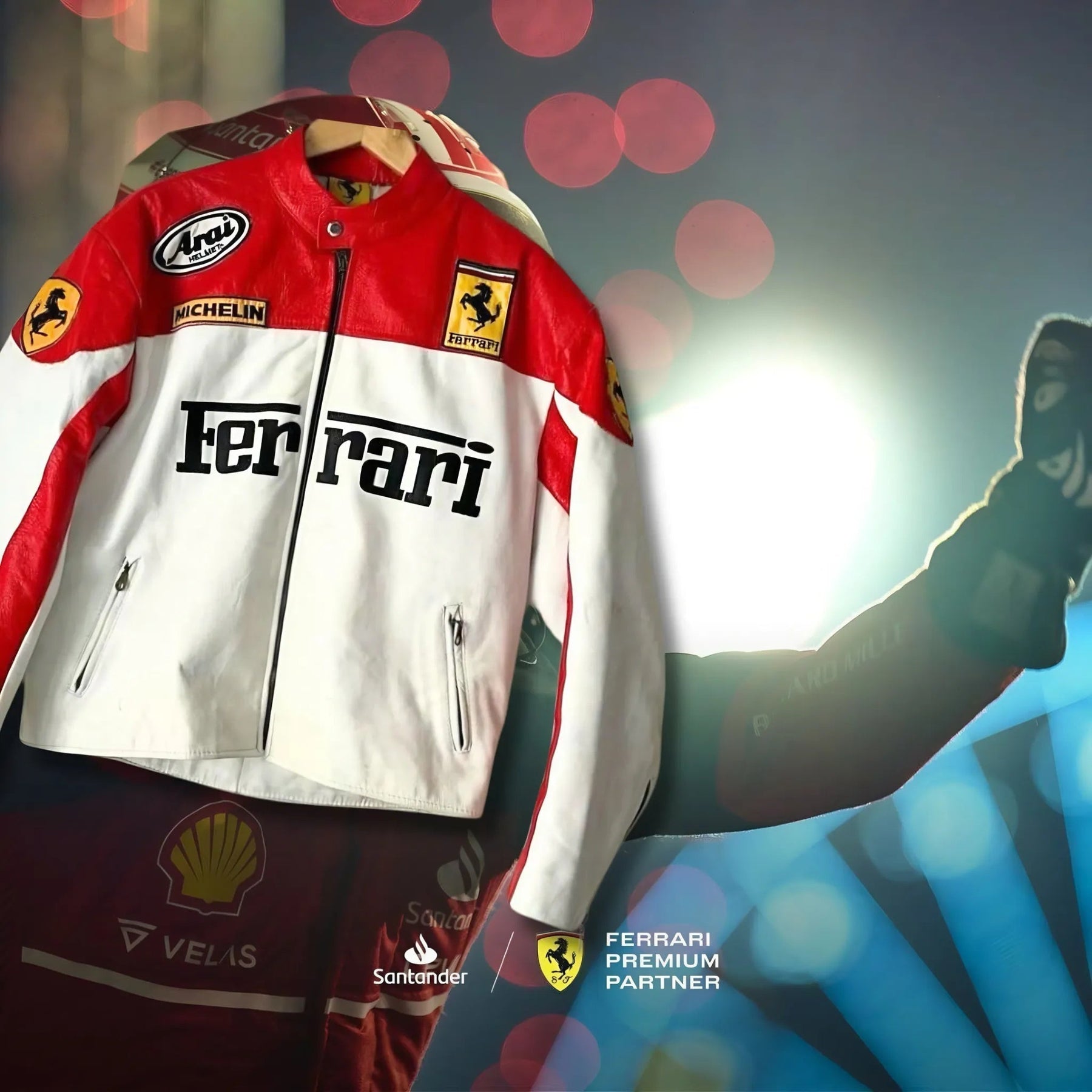 Jaqueta Ferrari Vintage Branca e Vermelha