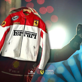 Jaqueta Ferrari Vintage Branca e Vermelha