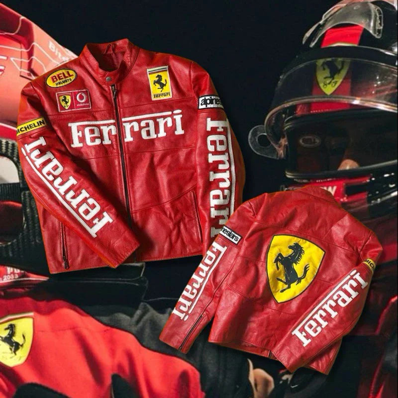 Jaqueta Ferrari Vermelha - Couro