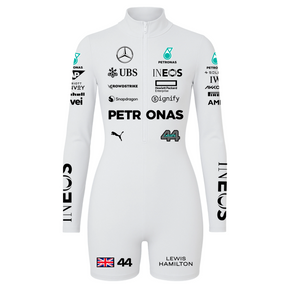 Macaquinho Lewis Hamilton Branco Mercedes - 2024