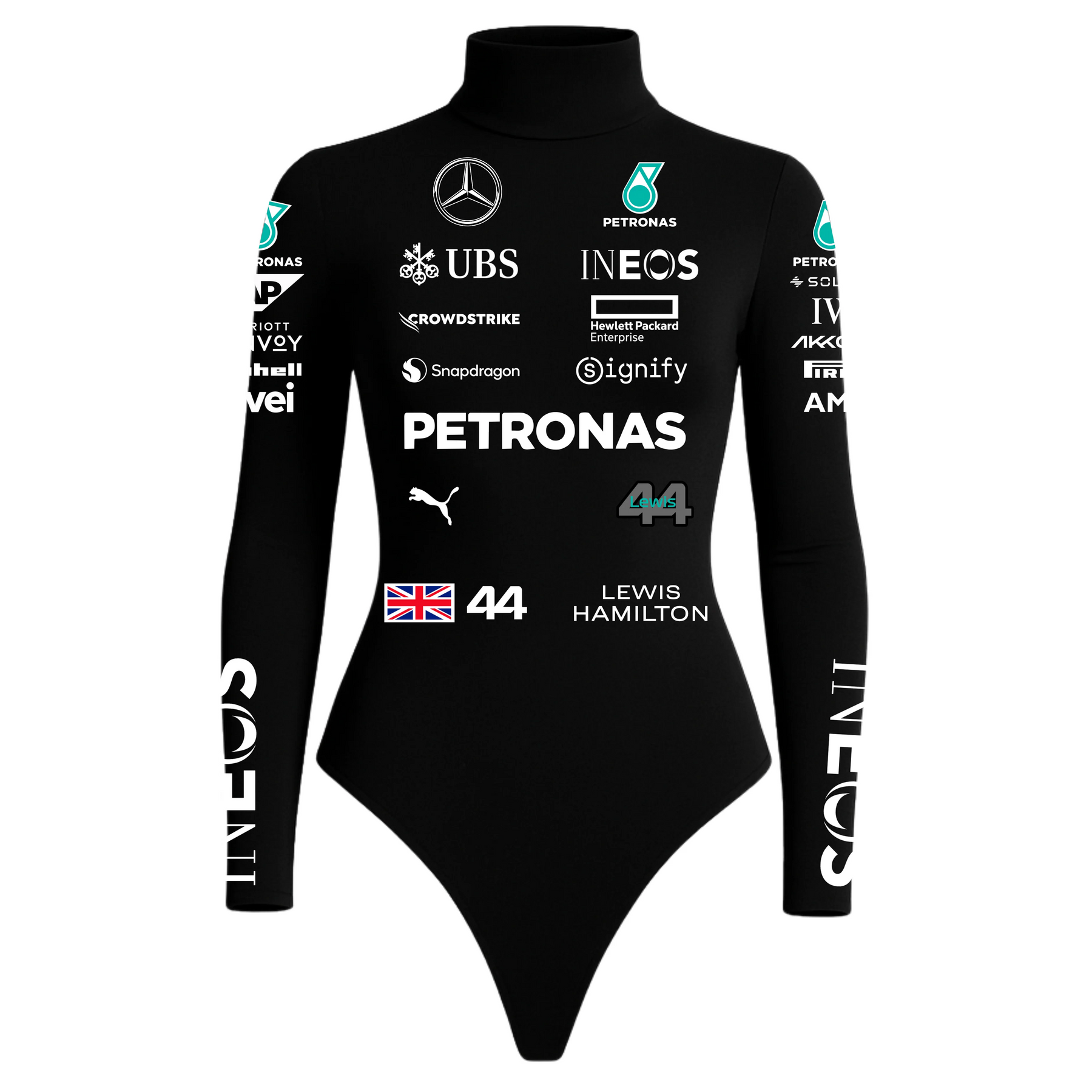 Body Lewis Hamilton Mercedes Preto - 2024