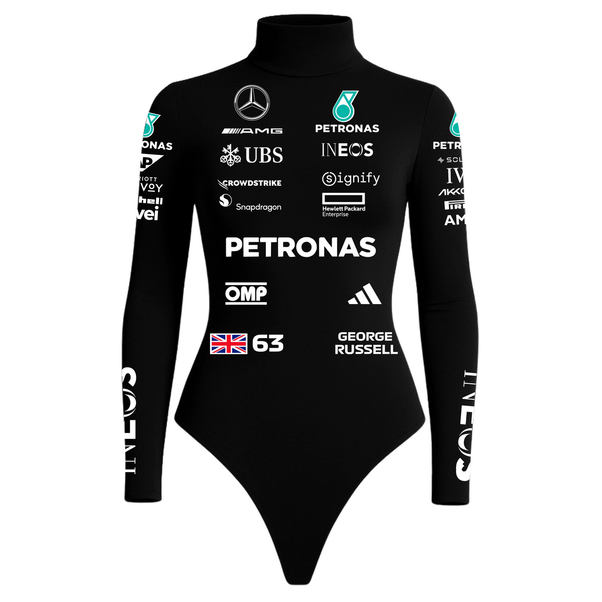 Body George Russel Mercedes Preto - 2025