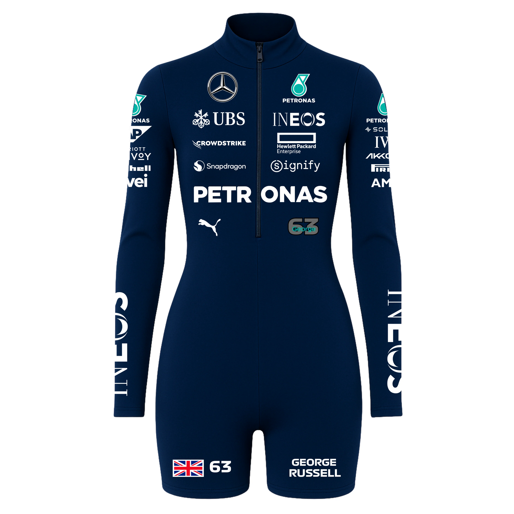 Macaquinho George Russell Azul Marinho Mercedes - 2024