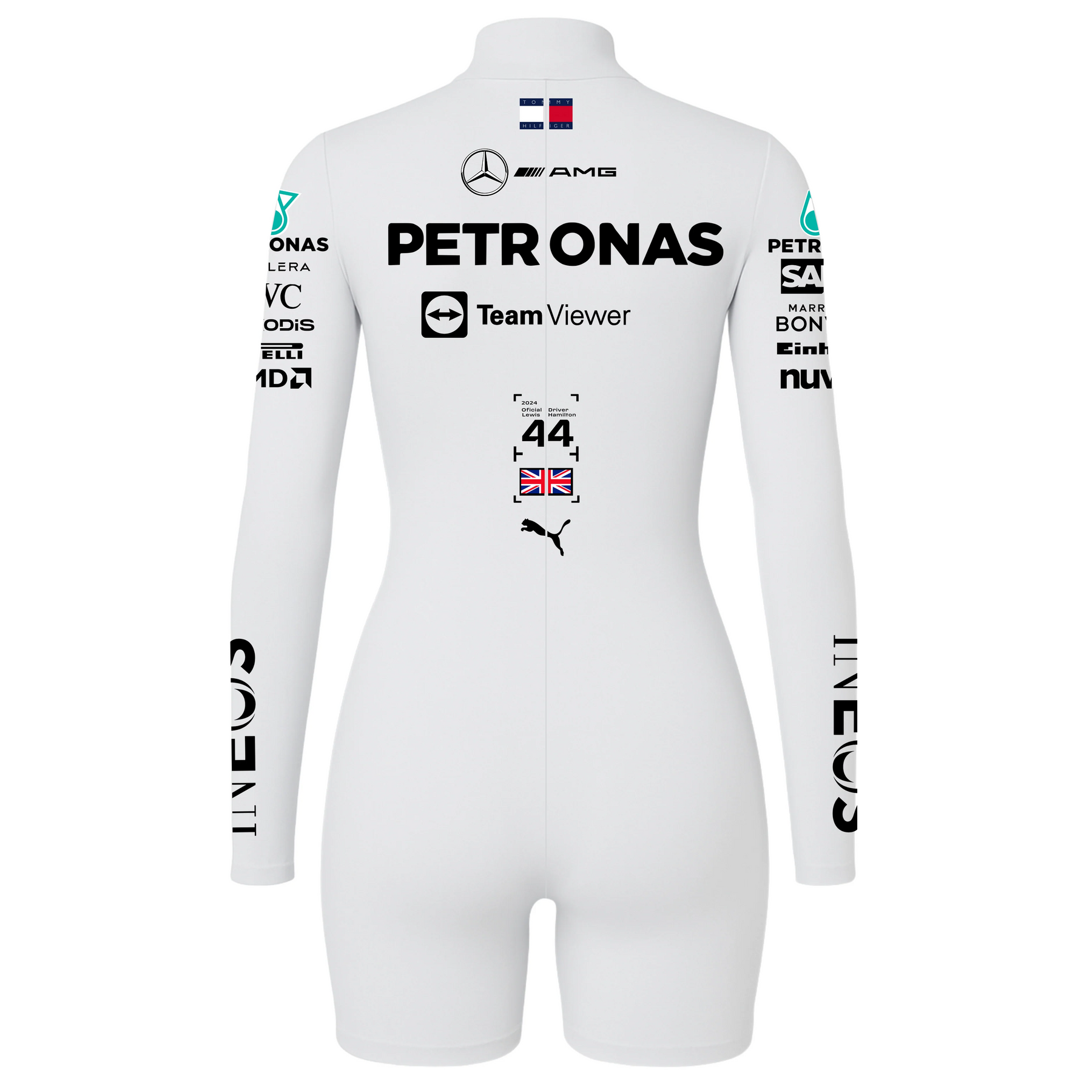 Macaquinho Lewis Hamilton Branco Mercedes - 2024