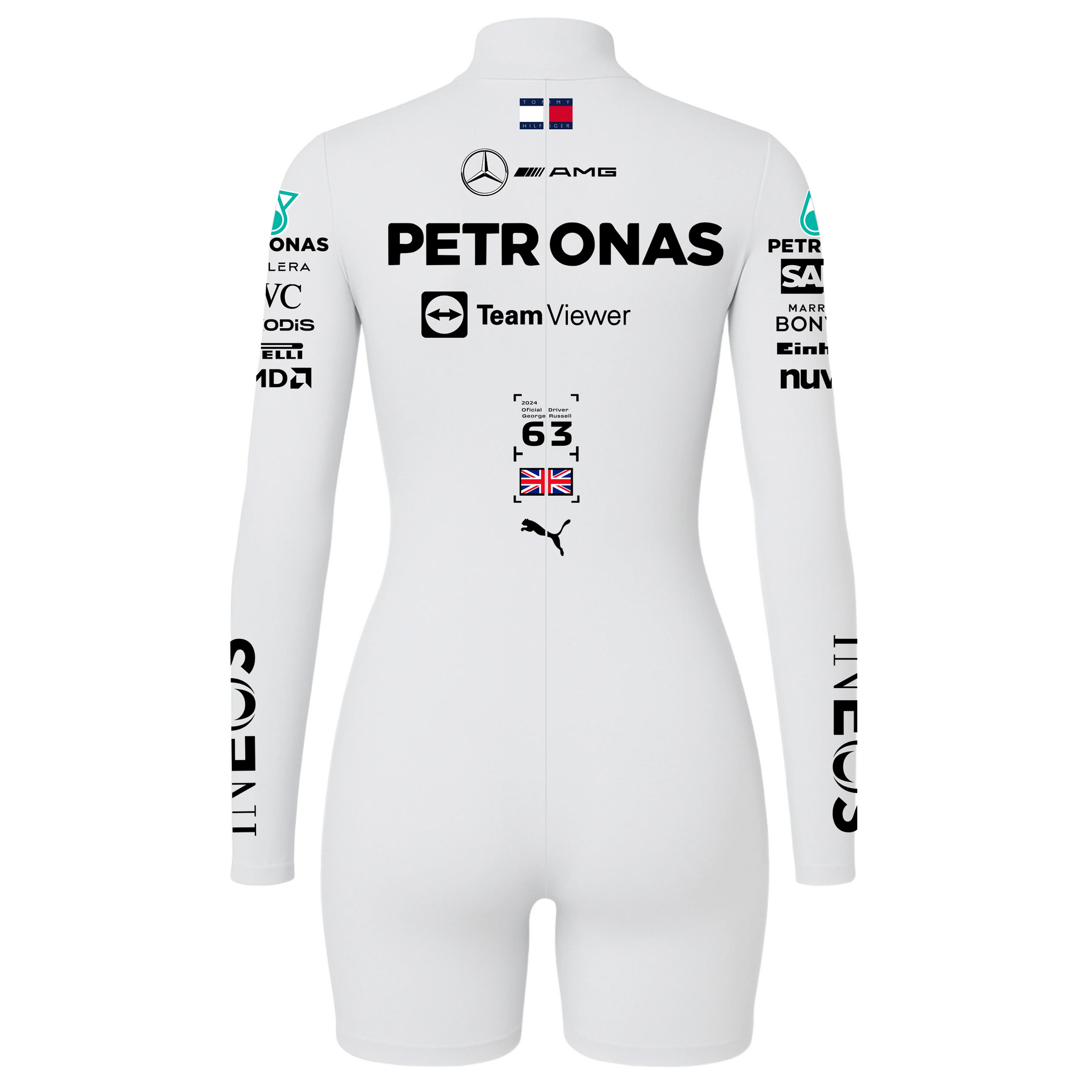 Macaquinho George Russell Branco Mercedes - 2024