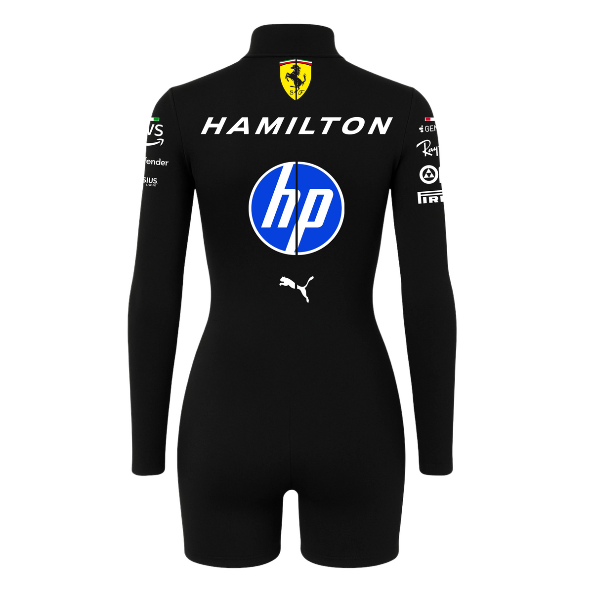 Macaquinho Lewis Hamilton Ferrari Preto - 2025